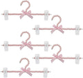 13 inch Pearl Hanger Pants Hangers with Clip,Cute Ribbon Bow Hanger Clip Hangers for Wedding Dress Bride Bridesmaid Lingerie (5, Pink)
