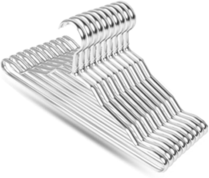 Pack of 10 Stylish Aluminum Metal Coat Suit Clothes Hangers(Sliver)