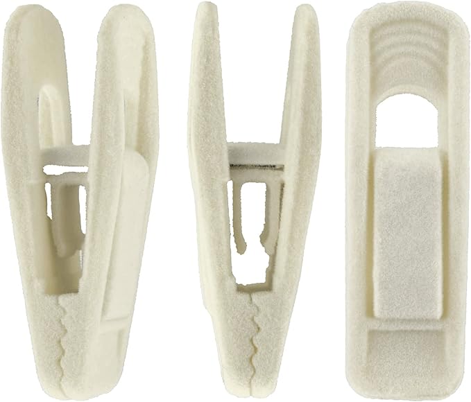 Velvet Hangers Clips, 40 Pack Pants Clips, Strong Perfect for Thin Felt Hangers, Ivory
