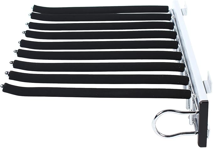 Pull Out Trouser Hanger Rack Closet Pants Storage Rack Space Saving Drawer Non-Slip Clothes Hanger Bar Multi Functional (Right Installation)