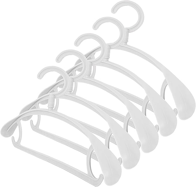 DEDU Plastic Clothes Hangers 20 Pack, Extra Thick Wide Shoulder Coat Hangers with 360° Swivel Hook Non Slip, Sweater Hangers Suit Hanger for Suits, Sweater, Dresses, Pants (White)