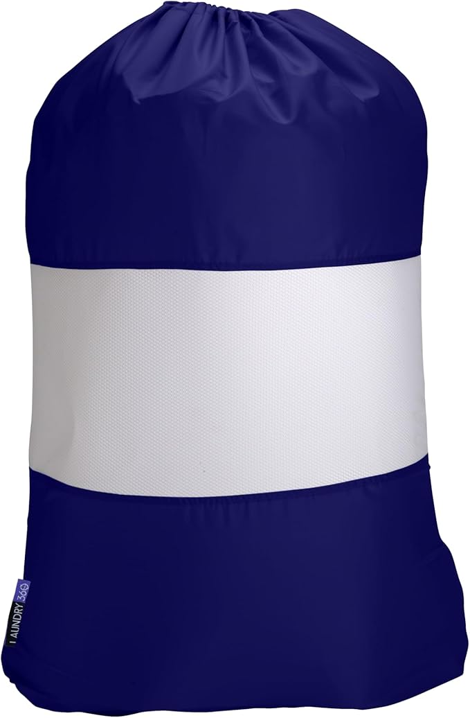 Sanitized Laundry Bag with Mesh Window, Dimensions: 15 x 12 x 2 inches, Blocks Odors, Drawstring Closure, Great For Home, Dorms, Laundromat, Laundry Accessories, White