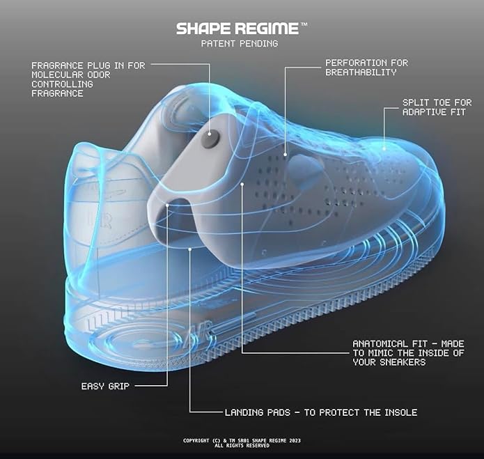 Shoe Trees for Sneakers & Shoes + Odor-Eliminating Fragrance Insert – Modern Shoe Shaper for Men, Women & Kids