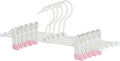 Metal Wire Clips Pants Baby Children Bottom Clothes Hangers, 20 Pack Baby Toddler Infant Newborn Kids Heavy Duty Trousers with Adjustable Clips, 11.8" Space Saving for Legging Garment Jeans (Pink)
