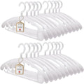 20 Pack Heavy Duty Plastic Hangers 25lb Capacity Swivel Hook Clothes Hanger Wide Shoulder Jacket Hangers Thick Winter Coat Hanger (White)
