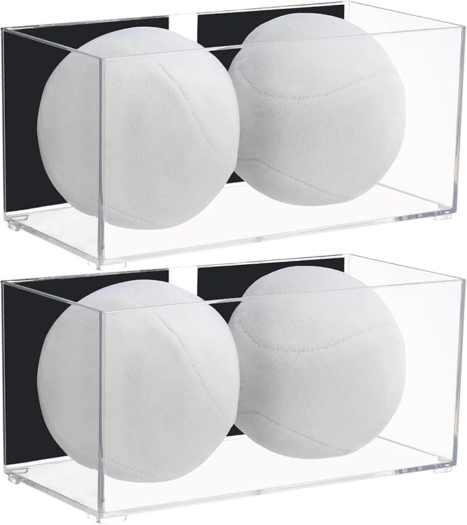 CINPIUK Magnetic Dryer Ball Holder for Laundry Room Organization, Clear Lint Bin with Adhesive Hook, Iron Dryer Ball Container Box for Laundry Room, Office, Bathroom & Craft Supplies, 2Pcs
