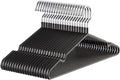 Metal Hangers Non-Slip Suit Coat Hangers Chrome and Black Friction, Metal Clothes Hanger with Rubber Coating, 16 Inches Wide, Set of 20 (Black)