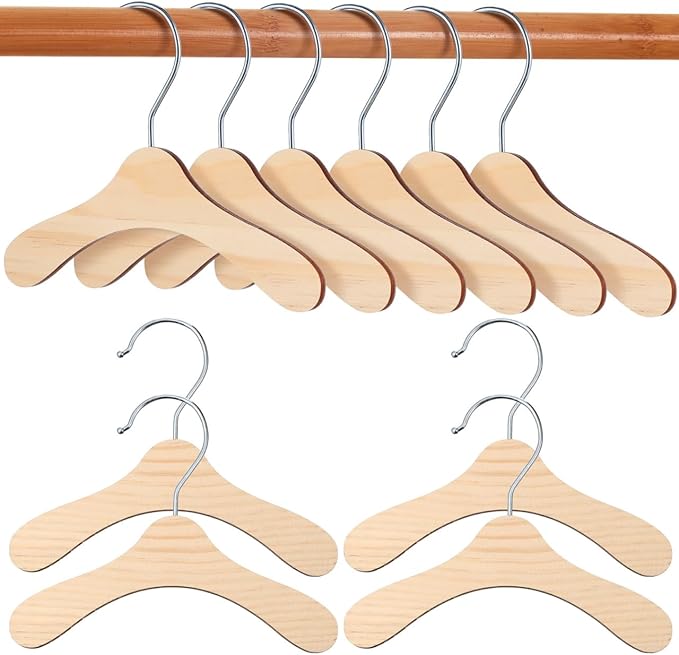 Pet Clothes Hanger Rack Wooden Dog Clothing Hangers Portable Puppy Clothes Organizer Space-Saving 6.89X5.51 Inches for Small Dogs and Cats