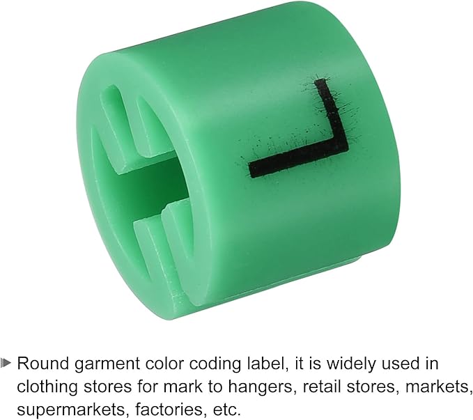 MECCANIXITY Clothes Hanger Marker L Fit 3.5mm Rod for Garment Color Coding Green Count 150