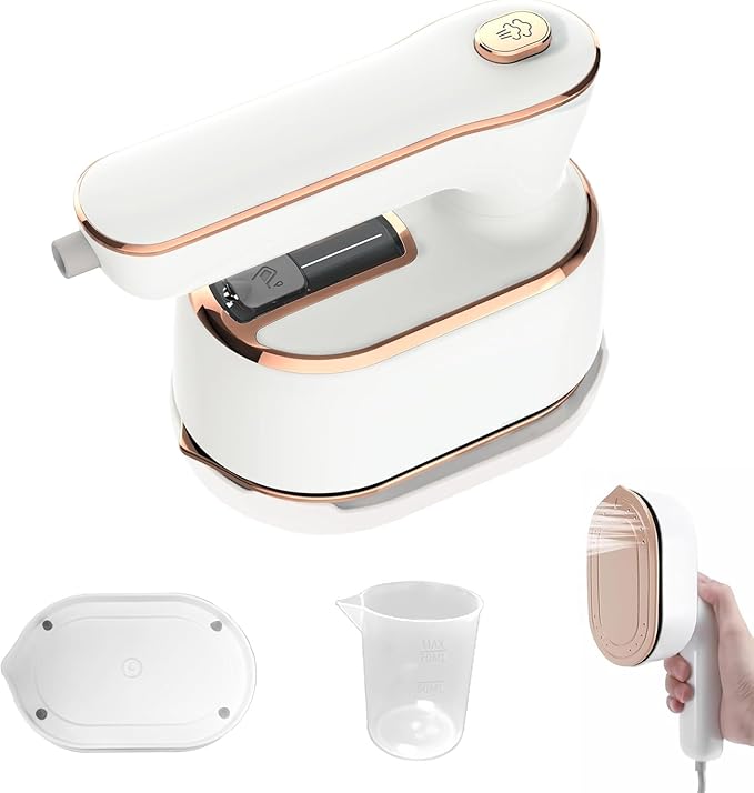 Mini Steam Iron for Clothes, Travel Steamer for Clothes Portable Steamer Travel Iron, Micro Steam Mini Handheld Support Dry And Wet Ironing for Home Travel (White)