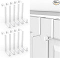 Over The Door Hooks 10 Pack, Z-Shaped Door Hanger Hook Fits The 1 3/8" and 1 3/4" Door Widths, Reversible Metal Door Hooks for Hanging Clothes, Coats, Towels, Shoe Organizers (White)