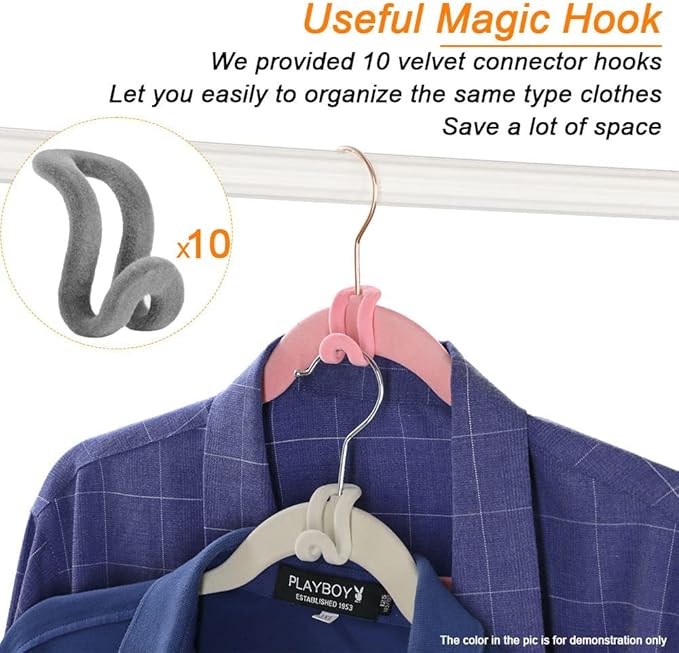 50+10 Pack Non-Slip Velvet Hangers Suit Clothes Hanger Space Saving Hangers 15~20LBS Heavy Duty 17.5"