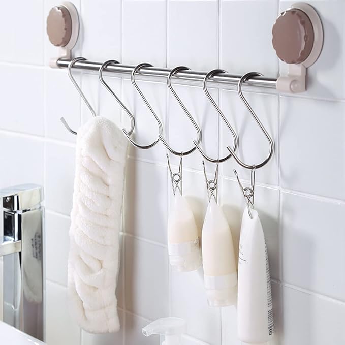 100-Pack Stainless Steel S Hooks - Heavy Duty, Reusable, Modern/Minimalist Design, Perfect for Kitchen, Closet, Bathroom, Rack, Shelf, Holder, Garment, Coat, Towel, Plant, Tool