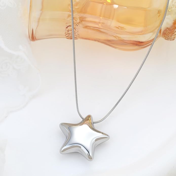 Chunky Gold Necklace for Women Gold Evil Eye Cowboy Pendant Necklace Dainty Paperclip Chain Vintage Luck Amulet Choker Necklaces Celestial Jewelry Gift