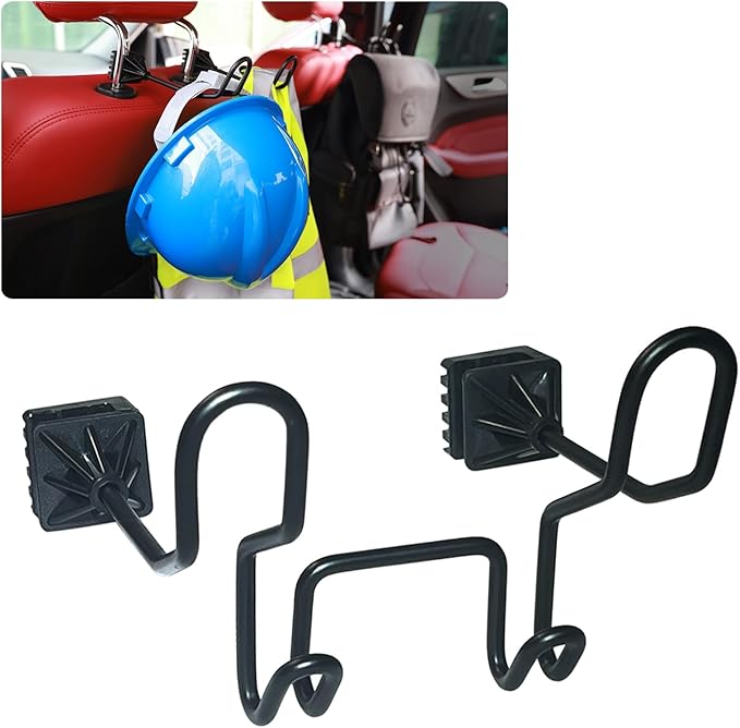 Hard Hat Holder for Truck Seat - Work Truck Accessories for Hard Hat & Safety Vest,Car Back Seat Headrest Hooks for Men (1 PCS-upg)