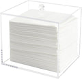Weiai Face Towel Box, Acrylic Facial Disposable Towelettes Holder Container for XL Face Towels and Protects from Dust, Clear