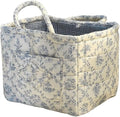 Quilted Laundry Basket Floral Storage Basket Cute Fabric Laundry Baskets Large Boho Foldable Nursery Hamper (Floral05)