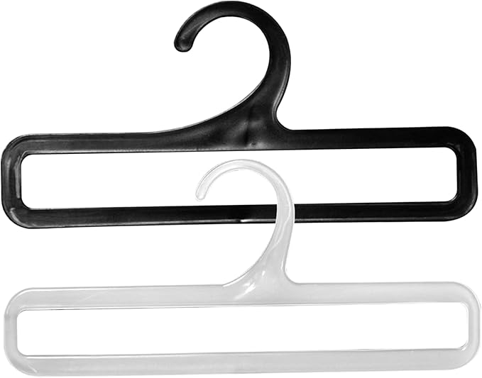 Pants Hangers Scarf Hanger 50Pcs 6.7X3.2In Flexible Leggings Hanger Rectangular Pants Hangers Windproof Pp Clothes Hangers for Home Dorm Hotel, Black