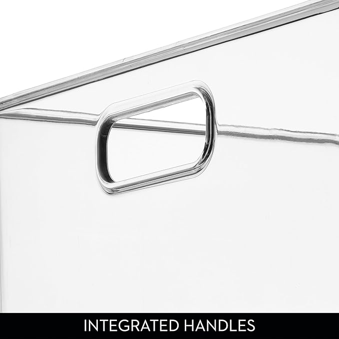 iDesign Recycled Plastic Stackable Storage Bin with Handles - Clear