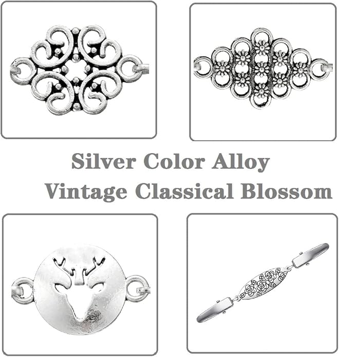 Vintage Sweater Clips Shawl Dresses Shirt Clips Retro Cardigan Collar Chain Clips Brooch Pins for Women