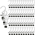 Hangers Clips,Stainless Multi Function Clip Hooks,Laundry Hanging Hooks Clips,Closet Hangers,Boot Clips， Hats Clips,Socks Clips,Pants Clips, Bras Clips (50, Black)