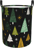 Christmas Tree Pattern Laundry Hamper, Collapsible Storage Basket with Handles for Clothes, Bedroom, Bathroom 19.6 x15.7 Inch