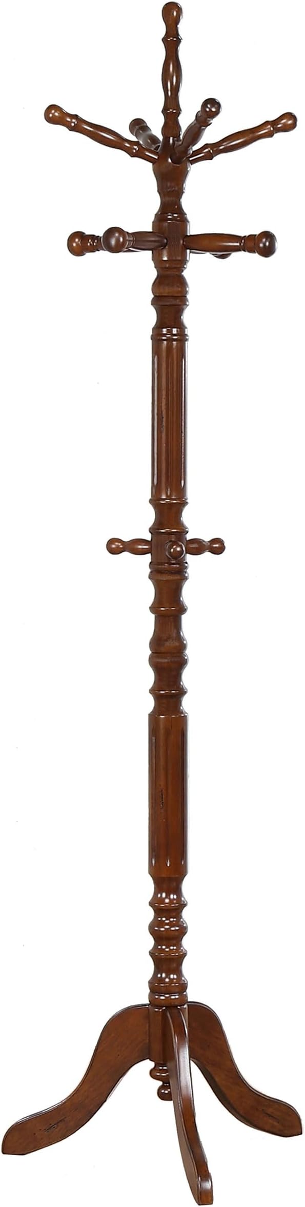 Coaster Home Furnishings Achelle Entryway 11-Hook Freestanding Coat Rack Hat Hanger Sturdy Wooden Hall Tree Clothing Stand Tobacco Brown 900769