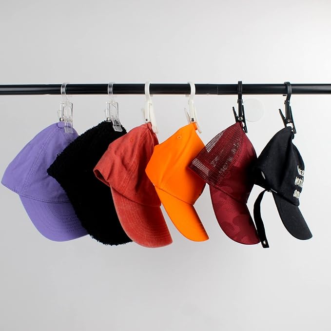 VinBee 20 PCS Laundry Hooks with Clips Super Strong Plastic Home Travel Swivel Hanging Hanger Closet Organizer Clamps Socks Boot Bras Towels for Bathroom Wardrobe Kitchen Office - 4.3 Inches (Black)