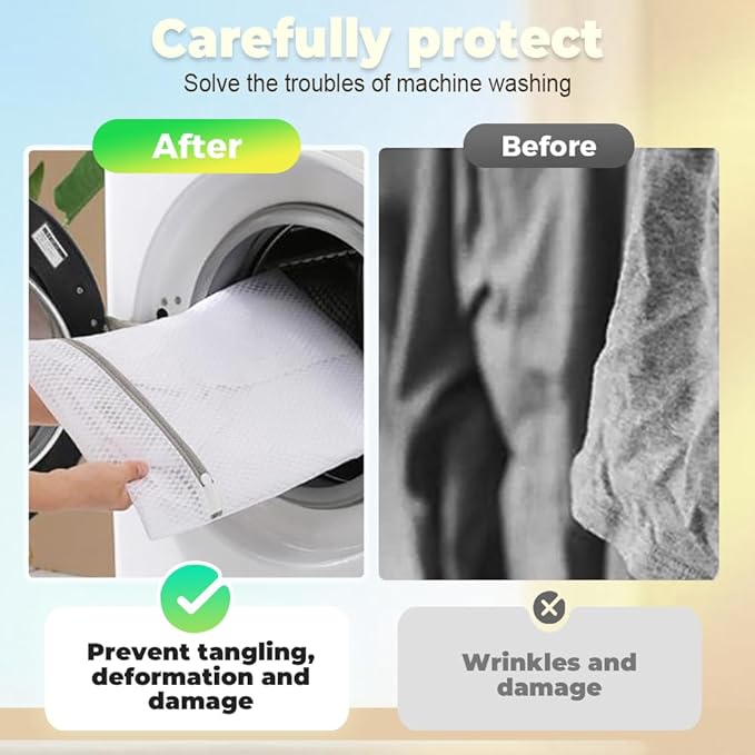 Durable Mesh Laundry Bag, 2025 New Honeycomb Laundry Mesh Wash Bags for Washing Machine, Lingerie Bags for Delicates Garment Bra Pant Sock (S+M+L+Bra bag)