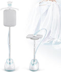 CGOLDENWALL 2-in-1 Standing Garment Steamer for Clothes with Flat & Hanging Iron Options, Powerful Wrinkle Remover, 1-Hour Continuous Steaming, Includes Garment Hanger, Ironing Board, and Gloves