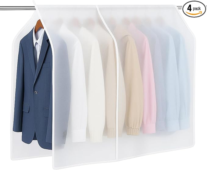 4 Pcs Clothing Rack Covers Dustproof Hanging Garment Bag Organizer Clothes Shoulder Rack Cover Closet Cover for Open Closet Garment Rack