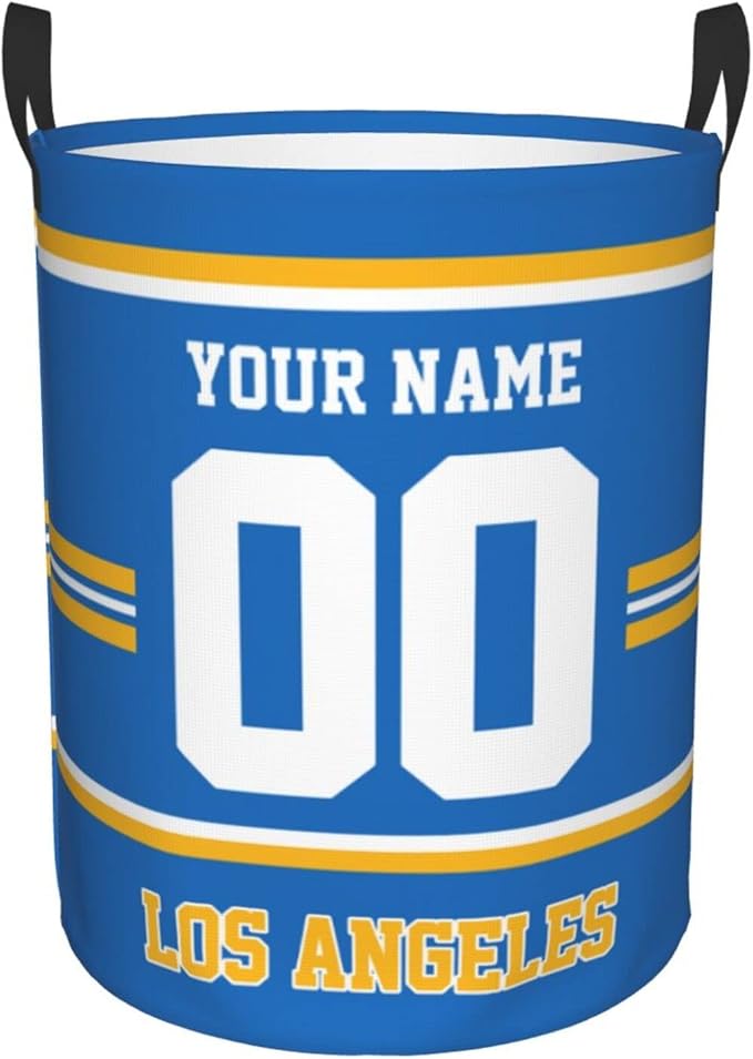 Custom Los Angeles Laundry Hamper Personalized Laundry Basket Customized Name And Number Collapsible Storage Basket for Bedroom Bathroom Living Room Gifts
