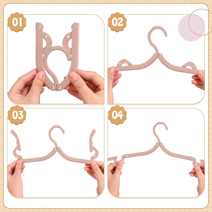 24 Pcs Travel Hangers Portable Foldable Hangers Cruise Ship Essentials Non-Slip Foldable Space Saving Clothes Drying Rack for Travel Cruise Business Trip Suitcase Dormitory School Hotel(Multicolor)
