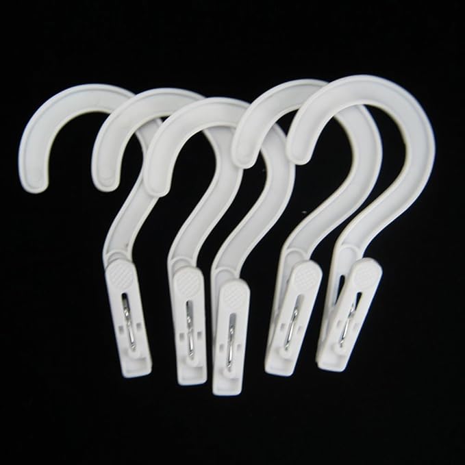 10 Laundry Hooks Clothes Pins Hanging Clips Plastic Hanger Home Travel Portable, Variable