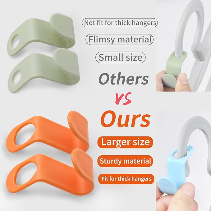 SLMT Space Saving Hanger Extender Hooks 100PCS Clothes Hanger Connector Hooks Closet Organizer for Plastic Hangers