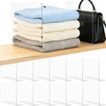 Shelf Dividers for Closet Organization: 12" Tall x 12" Deep Acrylic Shelf Dividers for Clothes Sweater Purse - Clear Closet Organizers and Storage Separators for Shelves, 12Pack