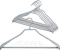 Mawa by Reston Lloyd BodyForm Series Non-Slip Space-Saving Clothes Hanger with Bar for Pants, 16-1/2", Style 42/LS, Set of 6, Silver
