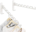 Wall Mounted Clothes Drying Rack, Wall Clothes Hanger Hook for Laundry Room, Clothes Hanger Foldable, Wall Rack Indoor, Perfect for Small Spaces, White 2 Packs