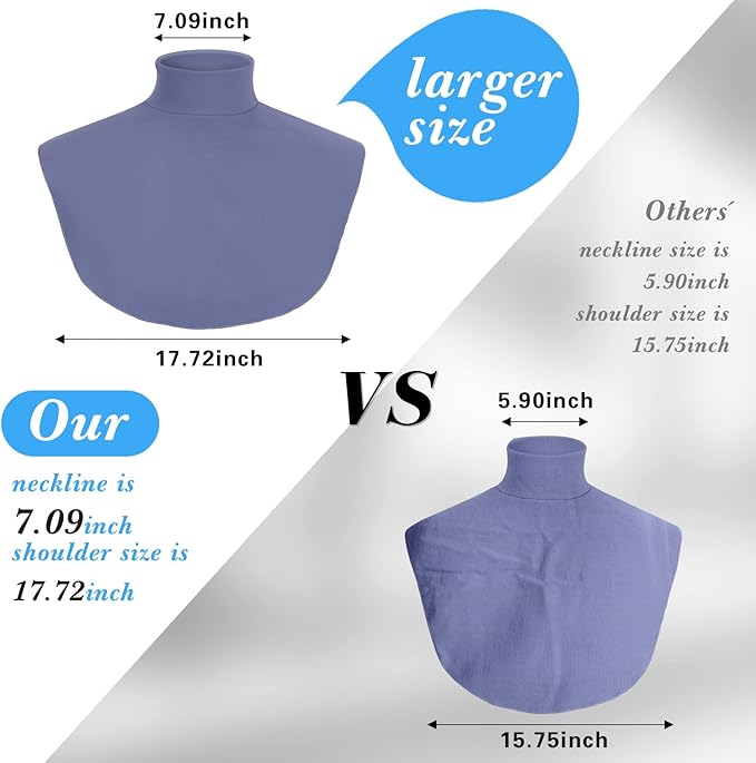 Turtleneck Dickey Extra Large Fake Collar Detachable Dickey Collar Half Mock Turtleneck for Men Women