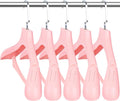 DEDU Suit Hangers for Men 10 Pack, Pink Coat Hangers Extra Wide Non Slip Width 17.7", Plastic with Pants Bar & Metal Hook