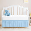 Light Blue Crib Bed Skirt, Perfect for Nursery Crib for Boys & Girls with a 14" Drop and Size 28"x 52"