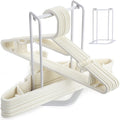 Hanger Stacker Holder Stand, White Plastic Hangers Rack Storage for Closet and Laundry Room Organization