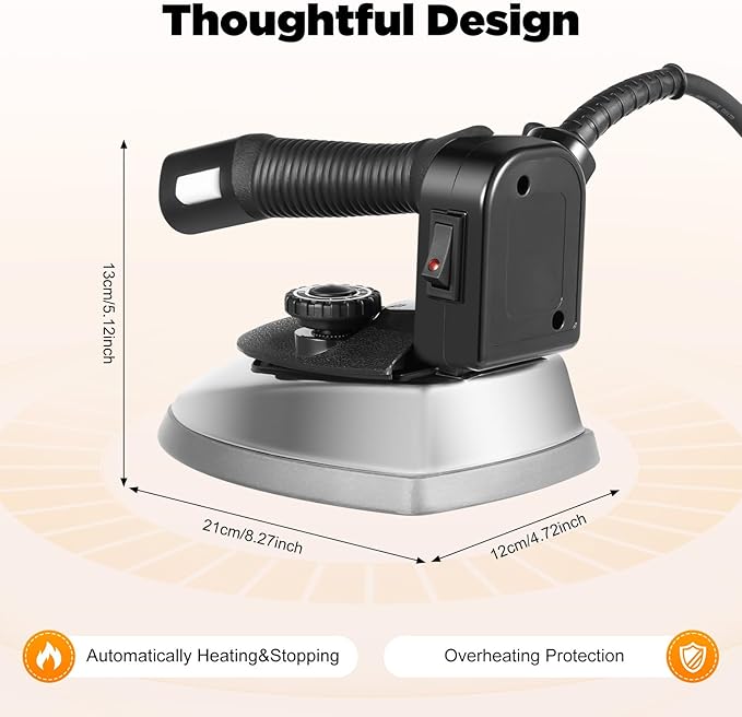 Industrial Iron Machine, Professional Gravity Feed Industrial Electric Steam Iron 1200W,Steam Iron for Clothes, 140~428℉,with 3L tank