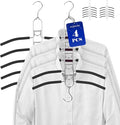 4 Pack 5-in-1 Anti Slip Stainless Metal Clothes Hange,Space Saving Thin Shirt Hangers,Multi Layers Magic Sweater Hanger,Used for Wardrobe Organizer or Vacation and Business Trips