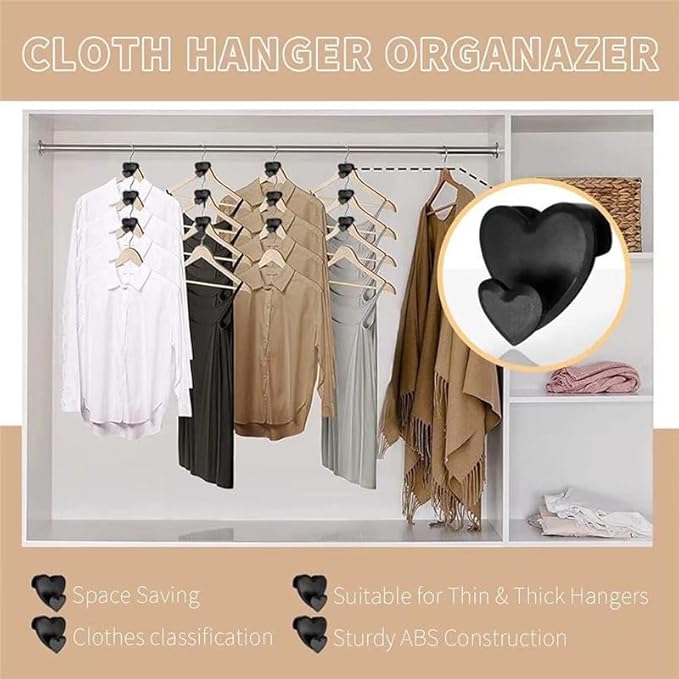 Space Saving Hangers Clothes Hanger Connector Hooks, Hanger Extender for Connection Hook Plastic Clothes Hanger for Closet Organizer and Storage (24Pcs, Apple shaped)