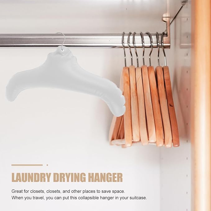 3pcs Inflatable Clothes Hangers Lightweight Space-Saving Drying Rack for Travel Camping and Closet Organization Versatile Hanger for Shirts Pants Coats and More