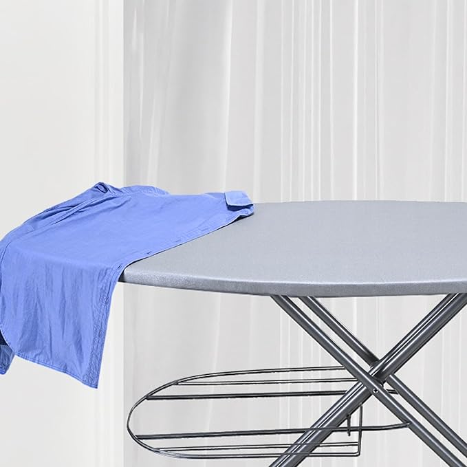 SheeChung Ironing Board Cover and Pad 22“x57”,Thick Iron Board Cover with Padding,Heat Reflective and Scorch Resistant,Wide Ironing Board Cover with Adjustable Fasteners and Velcro,Silver Grey