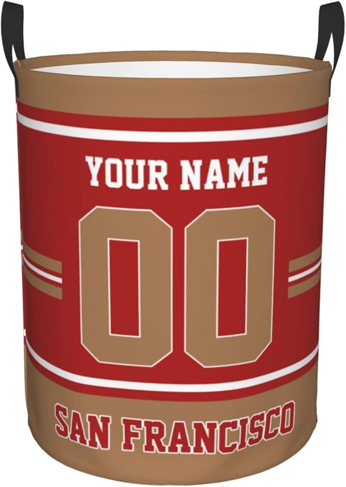 Custom San Francisco Laundry Hamper Personalized Laundry Basket Customized Name And Number Collapsible Storage Basket for Bedroom Bathroom Living Room Gifts