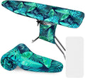 FIOBEE Ironing Board Cover and Pad Extra Thick Iron Board Pad with Heat-Resistant Mesh Padded Iron Board Covers Adjustable Buckle & Elastic Edges for 15x54 Standard Size Ironing Board, Green Leaf