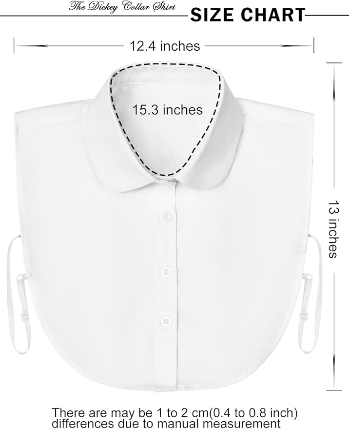 Kalkehay Detachable Dickey Collar Blouse for Women, Fake Half Shirts Faux False Collar for Girls Favors